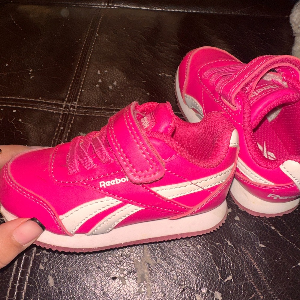 Reebok Kids Fuchsia and White Sneakers